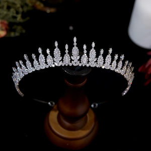 New 3A Zirconia Wedding Crown for Women and Girls CZ Tiara Sweet 16 Headdress