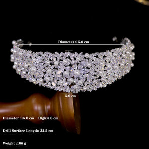 Luxury Bridal Pearl Headbands Glamour Crystal Tiara Wedding Flower Crown