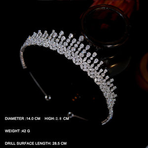 New 3A Zirconia Wedding Crown for Women and Girls CZ Tiara Sweet 16 Headdress