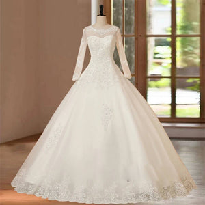 A-Line Long Sleeve Wedding Dress Bridal Gown Party Wear