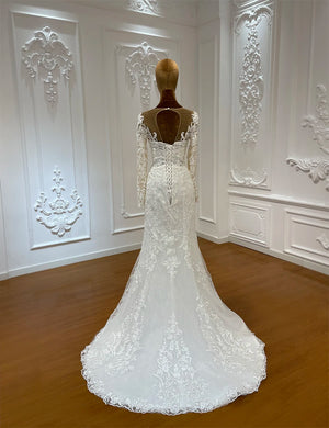 Luxury Full Lace Two-Piece Mermaid Wedding Dress with Ball Gown Skirt