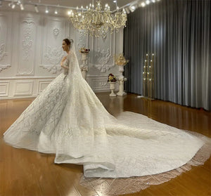 Customized Heavy Beading Luxury Ball Gown Wedding Dress