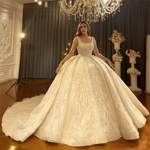 Customized Straps Ball Gown Wedding Dress with Elegant New Design