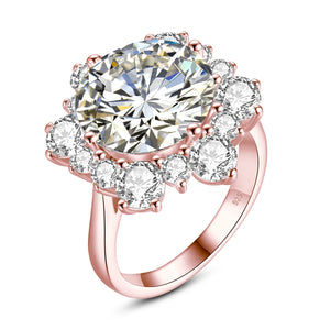 Round Flower Cut 13mm 8ct Moissanite Ring With Certification Luxury Wedding Fine Engagement Ring