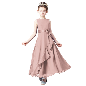 Junior Bridesmaid For Teens Ankle-Length Flower Girl Dresses For Wedding Party Kids Gowns