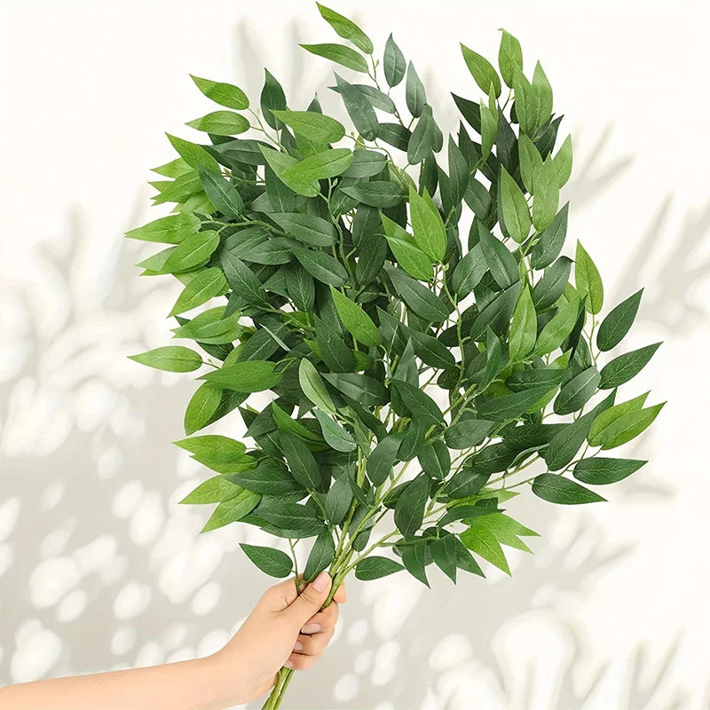 Y10PCS Faux Italian Ruscus Stems Greenery for Wedding Arch Bouquets Home Decor