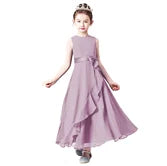 Junior Bridesmaid For Teens Ankle-Length Flower Girl Dresses For Wedding Party Kids Gowns