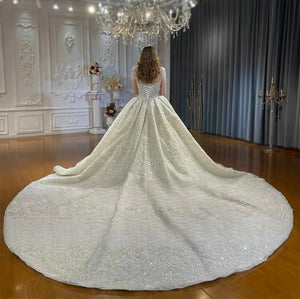 Customized Luxury Ball Gown Wedding Dress with Custom Size and Elegant Detailing