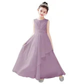 Chiffon Flower Girl Dress For Wedding Party First Communion 2024 Little Bride Gowns Junior Bridesmaid