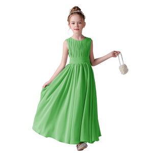 Pleated Flower Girl Dress with Sash Kids Wedding, Party, Pageant Gown