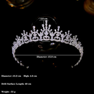 New Design Tiara Sparkling Bridal Headwear Bridal Crystal Cubic Zirconia Hair Band