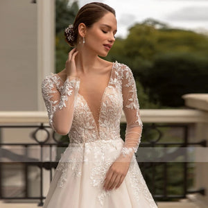 Charming Sweetheart Bridal Gown Back Illusion Tulle A-Line Wedding Dress