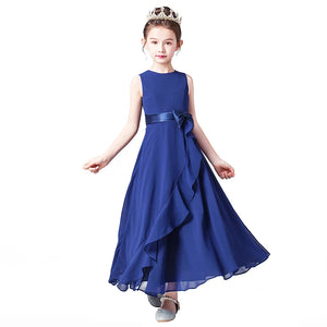 Junior Bridesmaid For Teens Ankle-Length Flower Girl Dresses For Wedding Party Kids Gowns