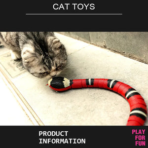 Smart Sensing USB Rechargeable Cat Toy - Interactive Snake Teaser for Pets