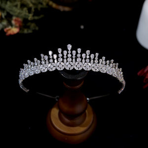 New 3A Zirconia Wedding Crown for Women and Girls CZ Tiara Sweet 16 Headdress