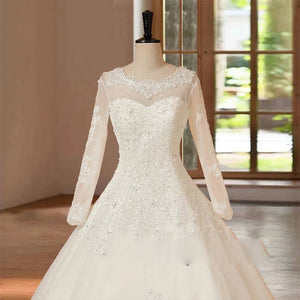 A-Line Long Sleeve Wedding Dress Bridal Gown Party Wear