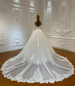 Luxury Full Lace Two-Piece Mermaid Wedding Dress with Ball Gown Skirt