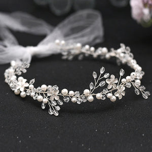 Pearl & Flower Bridal Hair Vine Headband