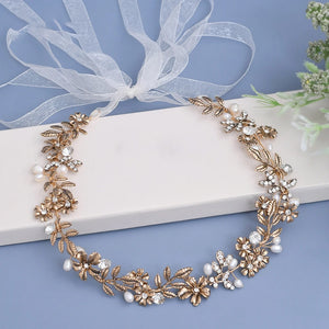 Pearl & Flower Bridal Hair Vine Headband