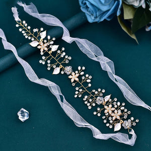 Crystal Leaf Bridal Forehead Headband