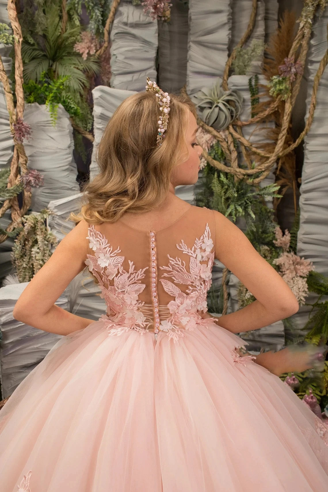 Shops pink princess flower girl dresses