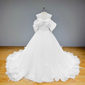 Vintage Ball Gown Wedding Dress with Chapel Train Sequins and Pearls