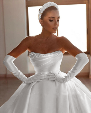 Gorgeous Women's Wedding Dress Dubai Arabic Off Shoulder Princess Bridal Gown