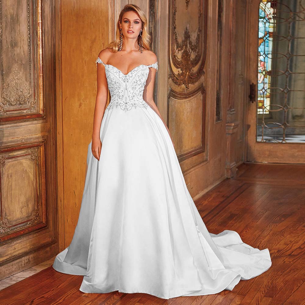 Beautiful satin clearance wedding dresses